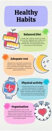 Infografía Biología Hábitos Saludables Ilustrado Colorido